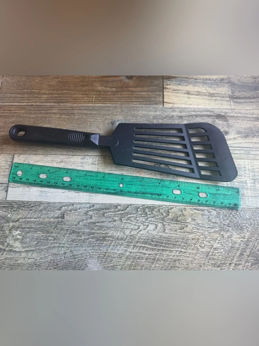 Green Life Black Plastic Slotted Spatula - Heat Resistant Kitchen Turner Fish